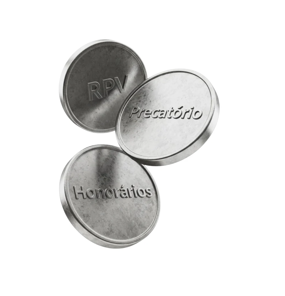 Moedas de precatório, RPV e honorários advocatícios em metal