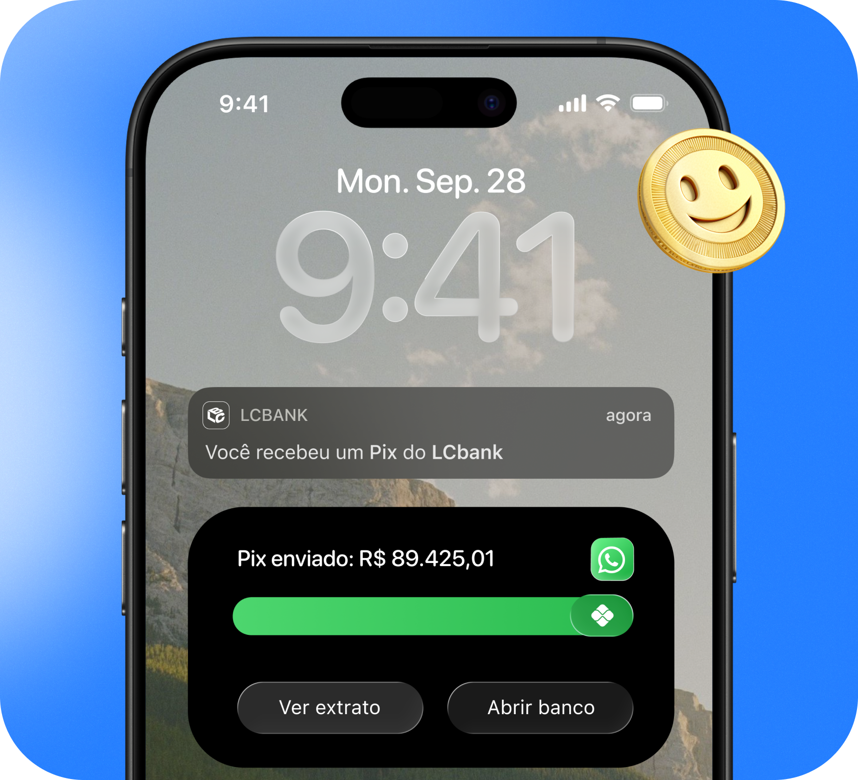 Novo layout: Notificação de Pix de R$ 89.425,01 no celular